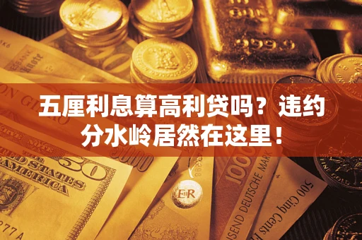 武汉五厘利息算高利贷吗？违约分水岭居然在这里！